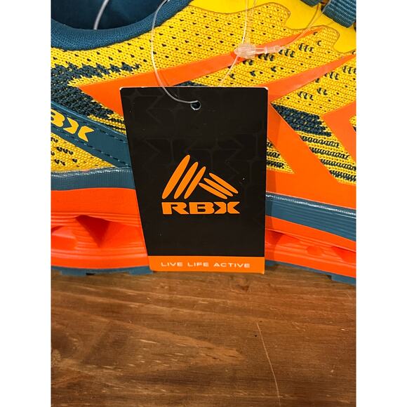 RBX Trail Running Shoes Men’s 8.5 New with Tags Yellow Teal Orange - Picture 8 of 11